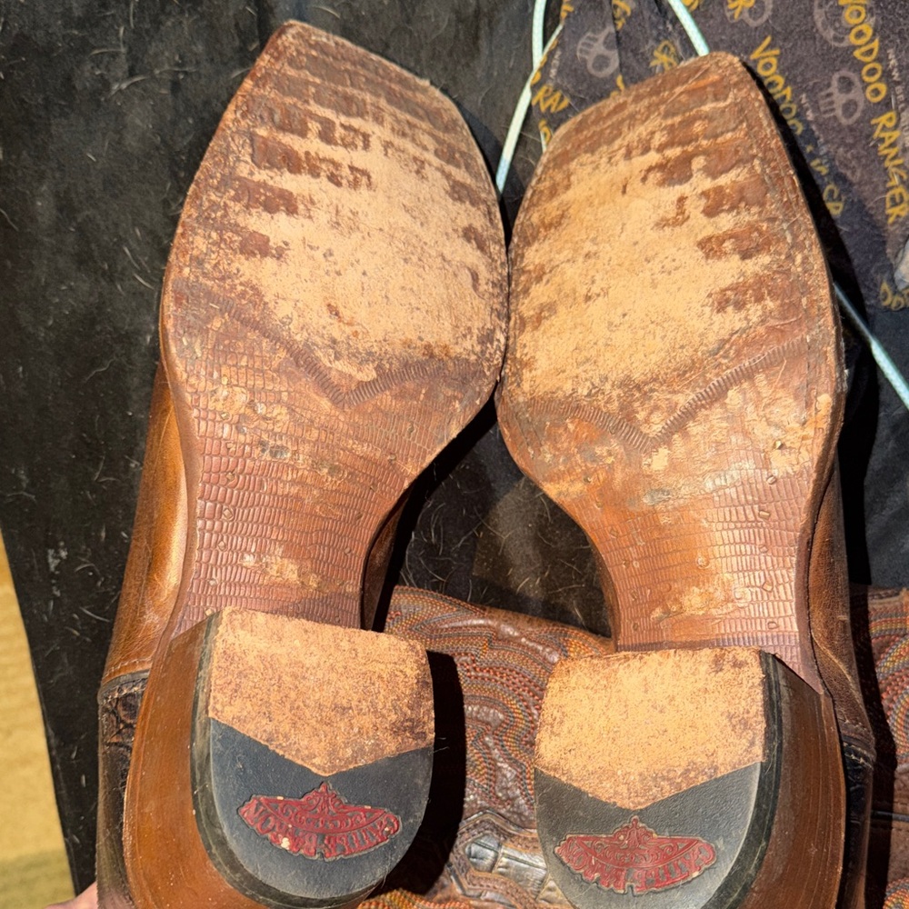 Men's Brown Western Cowboy Boots - Picture 3 of 4
